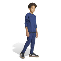 Pull adidas Tiro Travel Crew pour enfants bleu foncé noir