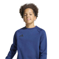 Pull adidas Tiro Travel Crew pour enfants bleu foncé noir