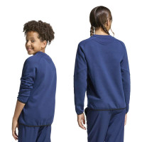 Pull adidas Tiro Travel Crew pour enfants bleu foncé noir