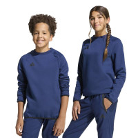 Pull adidas Tiro Travel Crew pour enfants bleu foncé noir