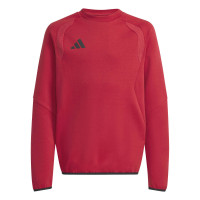 Pull adidas Tiro Travel Crew pour enfants, rouge et noir