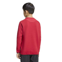 Pull adidas Tiro Travel Crew pour enfants, rouge et noir