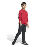 Pull adidas Tiro Travel Crew pour enfants, rouge et noir
