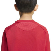 Pull adidas Tiro Travel Crew pour enfants, rouge et noir