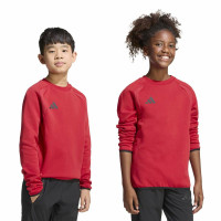 Pull adidas Tiro Travel Crew pour enfants, rouge et noir