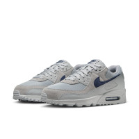 Nike Air Max 90 Baskets Gris Gris Argenté Bleu Foncé