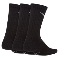 Chaussettes de sport Nike Everyday Cushioned Crew, lot de 3, pour Enfants, noir et blanc