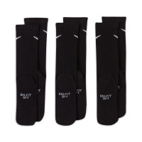 Chaussettes de sport Nike Everyday Cushioned Crew, lot de 3, pour Enfants, noir et blanc
