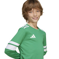 Maillot de football à manches longues adidas Squadra 25 pour enfants, vert et blanc