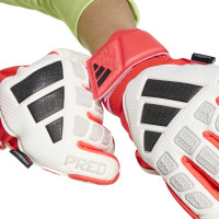 adidas Predator Match Fingersave Gants de Gardien de But Enfants Blanc Rouge Noir
