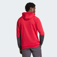 adidas Liverpool Track Sweat à Capuche 1/4-Zip 2025-2026 Rouge Gris Argenté