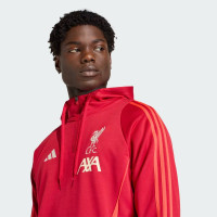 adidas Liverpool Track Sweat à Capuche 1/4-Zip 2025-2026 Rouge Gris Argenté