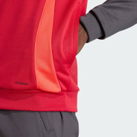 adidas Liverpool Track Sweat à Capuche 1/4-Zip 2025-2026 Rouge Gris Argenté