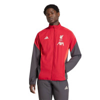 adidas Liverpool Presentatie Trainingspak Full-Zip 2025-2026 Rood Grijs Zilver