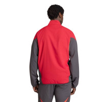 adidas Liverpool Presentatie Trainingspak Full-Zip 2025-2026 Rood Grijs Zilver