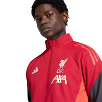 adidas Liverpool Presentatie Trainingspak Full-Zip 2025-2026 Rood Grijs Zilver