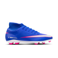 Nike Mercurial Superfly 10 Club Gazon Naturel Gazon Artificiel Chaussures de Foot (MG) Bleu Blanc Rose Vif