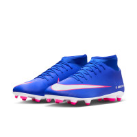Nike Mercurial Superfly 10 Club Gazon Naturel Gazon Artificiel Chaussures de Foot (MG) Bleu Blanc Rose Vif