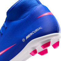 Nike Mercurial Superfly 10 Club Gazon Naturel Gazon Artificiel Chaussures de Foot (MG) Bleu Blanc Rose Vif