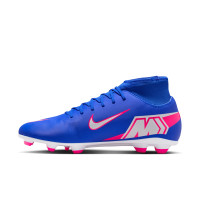 Nike Mercurial Superfly 10 Club Gazon Naturel Gazon Artificiel Chaussures de Foot (MG) Bleu Blanc Rose Vif