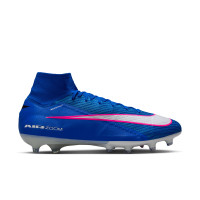Nike Zoom Mercurial Superfly 10 Elite Gazon Artificiel Chaussures de Foot (AG) Bleu Blanc Rose Vif