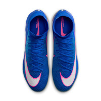 Nike Zoom Mercurial Superfly 10 Elite Gazon Artificiel Chaussures de Foot (AG) Bleu Blanc Rose Vif