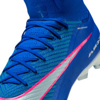 Nike Zoom Mercurial Superfly 10 Elite Gazon Artificiel Chaussures de Foot (AG) Bleu Blanc Rose Vif