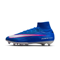 Nike Zoom Mercurial Superfly 10 Elite Gazon Artificiel Chaussures de Foot (AG) Bleu Blanc Rose Vif