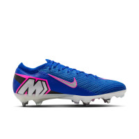 Nike Zoom Mercurial Vapor 16 Elite Crampons Vissés Chaussures de Foot (SG) Pro Player Bleu Blanc Rose Vif