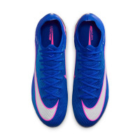 Nike Zoom Mercurial Vapor 16 Elite Crampons Vissés Chaussures de Foot (SG) Pro Player Bleu Blanc Rose Vif