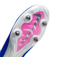 Nike Zoom Mercurial Vapor 16 Elite Crampons Vissés Chaussures de Foot (SG) Pro Player Bleu Blanc Rose Vif