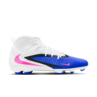 Nike Phantom 6 High Club Gras / Kunstgras Voetbalschoenen (MG) Blauw Wit Felroze