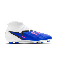Nike Phantom 6 High Club Gras / Kunstgras Voetbalschoenen (MG) Blauw Wit Felroze
