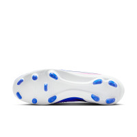 Nike Phantom 6 High Club Gras / Kunstgras Voetbalschoenen (MG) Blauw Wit Felroze