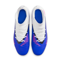 Nike Phantom 6 High Club Gras / Kunstgras Voetbalschoenen (MG) Blauw Wit Felroze