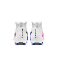 Nike Phantom 6 High Club Gras / Kunstgras Voetbalschoenen (MG) Blauw Wit Felroze