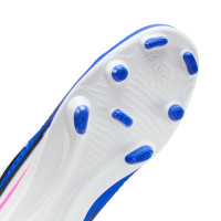 Nike Phantom 6 High Club Gazon Naturel Artificiel Chaussures de Foot (MG) Bleu Blanc Rose Vif