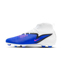 Nike Phantom 6 High Club Gras / Kunstgras Voetbalschoenen (MG) Blauw Wit Felroze