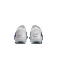 Nike Phantom 6 Low Elite Gazon Artificiel Chaussures de Foot (FG) Bleu Blanc Rose Vif