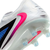 Nike Phantom 6 Low Elite Gazon Artificiel Chaussures de Foot (FG) Bleu Blanc Rose Vif