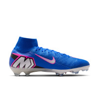 Nike Zoom Mercurial Superfly 10 Elite Gras Voetbalschoenen (FG) Blauw Wit Felroze
