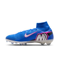 Nike Zoom Mercurial Superfly 10 Elite Gras Voetbalschoenen (FG) Blauw Wit Felroze