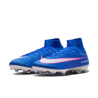 Nike Zoom Mercurial Superfly 10 Elite Gras Voetbalschoenen (FG) Blauw Wit Felroze