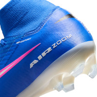 Nike Zoom Mercurial Superfly 10 Elite Gras Voetbalschoenen (FG) Blauw Wit Felroze