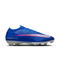 Nike Zoom Mercurial Vapor 16 Elite Gazon Naturel Chaussures de Foot (FG) Bleu Blanc Rose Vif