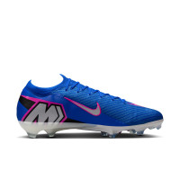 Nike Zoom Mercurial Vapor 16 Elite Gazon Naturel Chaussures de Foot (FG) Bleu Blanc Rose Vif