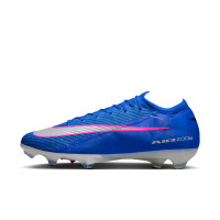 Nike Zoom Mercurial Vapor 16 Elite Gazon Naturel Chaussures de Foot (FG) Bleu Blanc Rose Vif