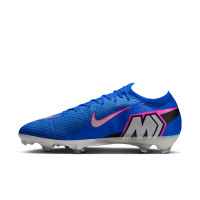 Nike Zoom Mercurial Vapor 16 Elite Gazon Naturel Chaussures de Foot (FG) Bleu Blanc Rose Vif