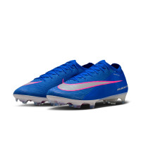 Nike Zoom Mercurial Vapor 16 Elite Gazon Naturel Chaussures de Foot (FG) Bleu Blanc Rose Vif