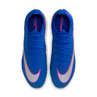 Nike Zoom Mercurial Vapor 16 Elite Gazon Naturel Chaussures de Foot (FG) Bleu Blanc Rose Vif